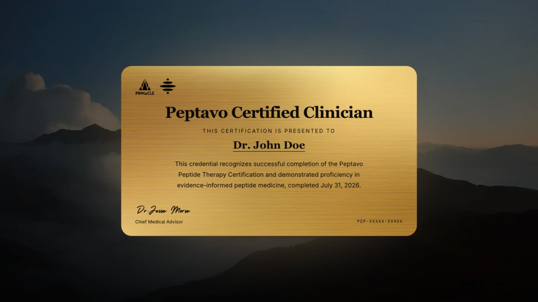 What's a Peptavo Certification?